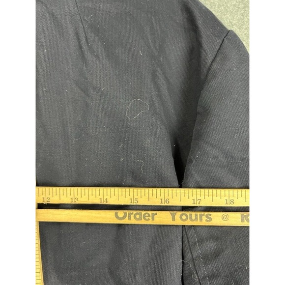 Talbots Blazer Women 22 W Navy Blue Long Sleeve Double Button Back Tie Detail - Picture 10 of 12